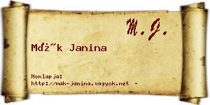 Mák Janina névjegykártya